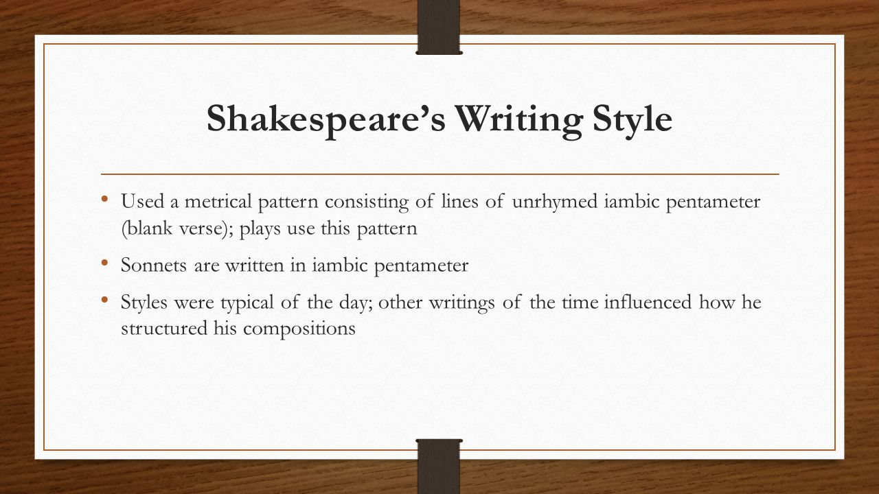 shakespeares style of writing